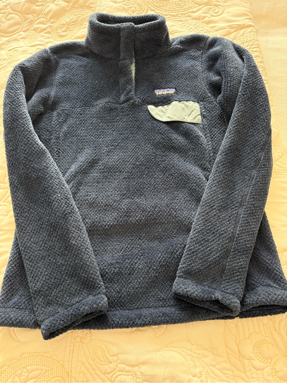 Patagonia Navy Plush Fleece Quarter‑Zip Pullover